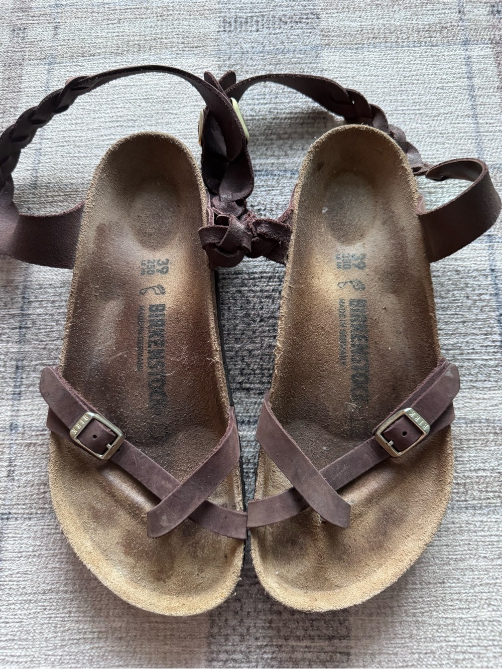 RARE Birkenstock Yara Braided Ankle Strap Sandals - Picture 6 of 8